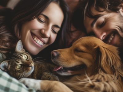 Sleeping with the cat and dog | La Veterinaria Clinic