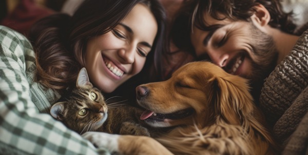 Sleeping with the cat and dog | La Veterinaria Clinic